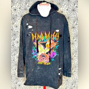 TORRID INSIDER DEAD ROSES MINERAL WASHED DISTRESSED HOODIE